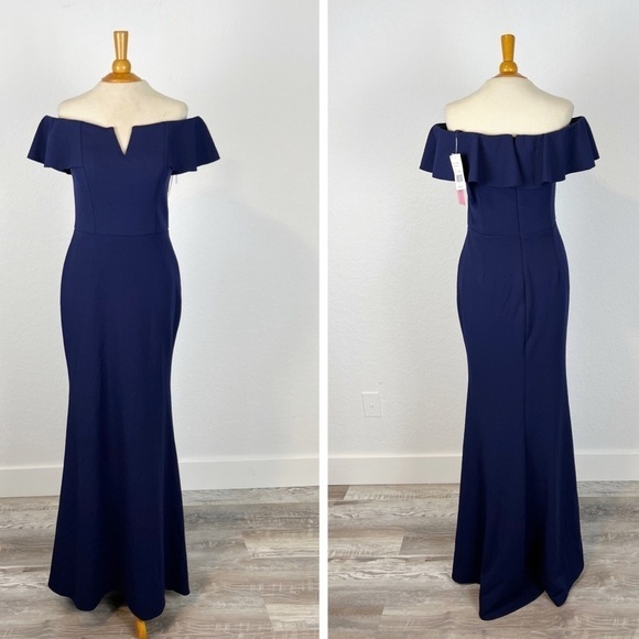 AQUA Off-the-shoulder Gown - Picture 2 of 9